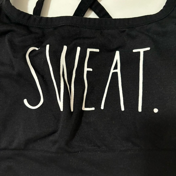 Rae Dunn “Sweat” Strappy Stretch Sports Bra - Picture 5 of 5